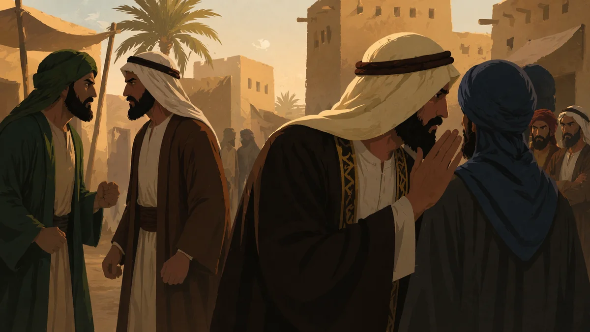 مشهد رمزي يعبر عن استغلال عبد الله بن أُبي للخلافات الداخلية لبث الفرقة